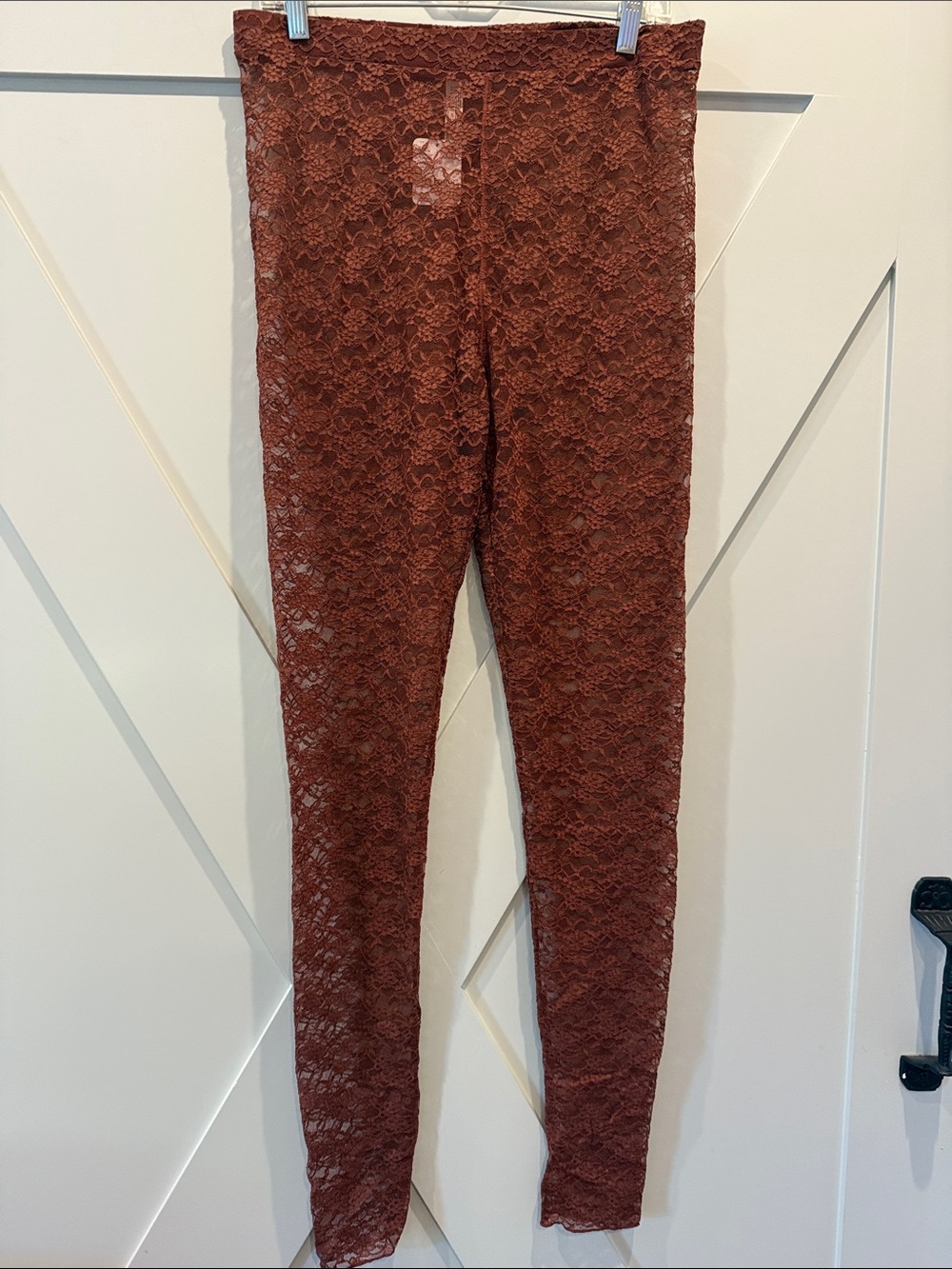 Lacy Daze Free People Rust Lace Sheer Leggings